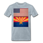 US & Arizona Grunge Flags - Men's Premium T-Shirt - heather ice blue