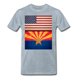 US & Arizona Grunge Flags - Men's Premium T-Shirt - heather ice blue