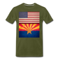 US & Arizona Grunge Flags - Men's Premium T-Shirt - olive green