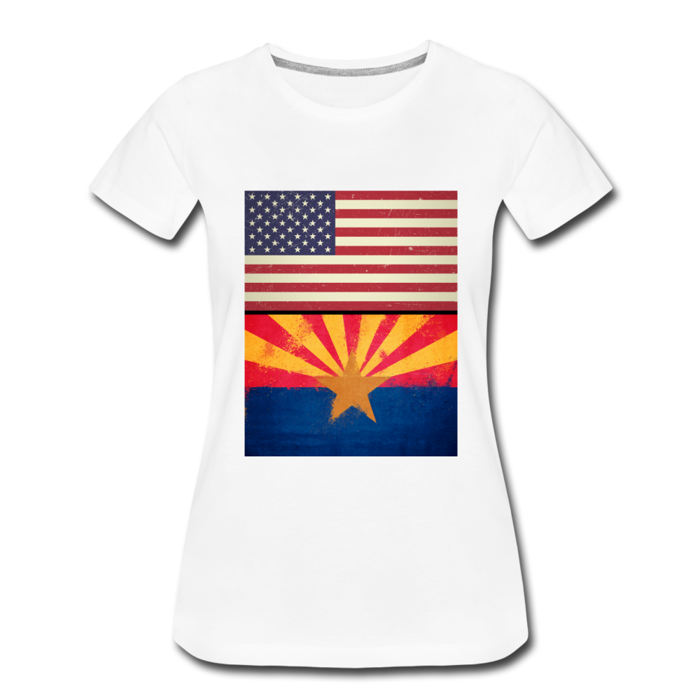 US & Arizona Grunge Flags - Women’s Premium T-Shirt - white