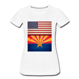 US & Arizona Grunge Flags - Women’s Premium T-Shirt - white