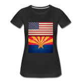 US & Arizona Grunge Flags - Women’s Premium T-Shirt - black