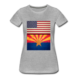 US & Arizona Grunge Flags - Women’s Premium T-Shirt - heather gray