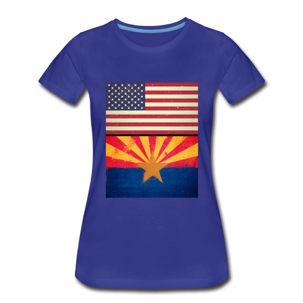 US & Arizona Grunge Flags - Women’s Premium T-Shirt - royal blue