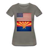 US & Arizona Grunge Flags - Women’s Premium T-Shirt - asphalt gray