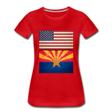 US & Arizona Grunge Flags - Women’s Premium T-Shirt - red