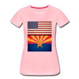 US & Arizona Grunge Flags - Women’s Premium T-Shirt - pink
