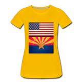 US & Arizona Grunge Flags - Women’s Premium T-Shirt - sun yellow