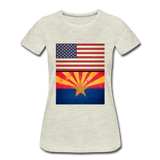 US & Arizona Grunge Flags - Women’s Premium T-Shirt - heather oatmeal
