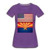 US & Arizona Grunge Flags - Women’s Premium T-Shirt - purple