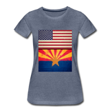 US & Arizona Grunge Flags - Women’s Premium T-Shirt - heather blue