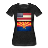 US & Arizona Grunge Flags - Women’s Premium T-Shirt - charcoal gray