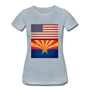 US & Arizona Grunge Flags - Women’s Premium T-Shirt - heather ice blue