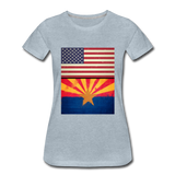 US & Arizona Grunge Flags - Women’s Premium T-Shirt - heather ice blue