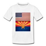 US & Arizona Grunge Flags - Kids' Premium T-Shirt - white