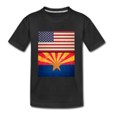US & Arizona Grunge Flags - Kids' Premium T-Shirt - black