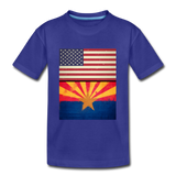 US & Arizona Grunge Flags - Kids' Premium T-Shirt - royal blue