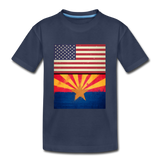 US & Arizona Grunge Flags - Kids' Premium T-Shirt - navy