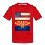 US & Arizona Grunge Flags - Kids' Premium T-Shirt - red
