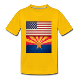 US & Arizona Grunge Flags - Kids' Premium T-Shirt - sun yellow