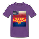 US & Arizona Grunge Flags - Kids' Premium T-Shirt - purple