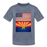 US & Arizona Grunge Flags - Kids' Premium T-Shirt - heather blue