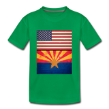 US & Arizona Grunge Flags - Kids' Premium T-Shirt - kelly green