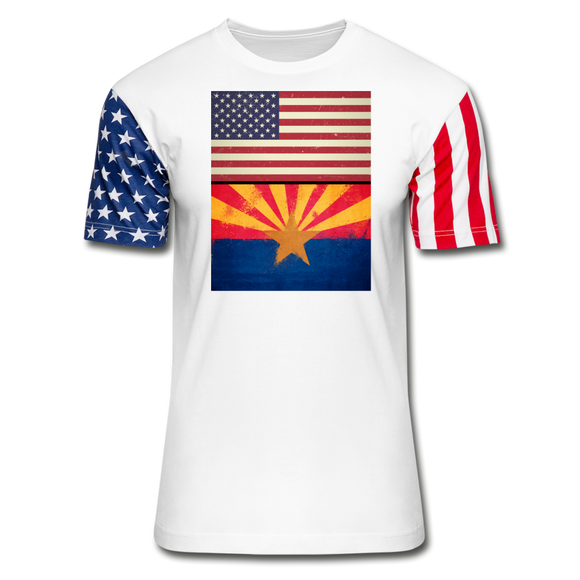 US & Arizona Grunge Flags - Stars & Stripes T-Shirt - white