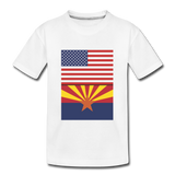 US & Arizona Flags - Kids' Premium T-Shirt - white