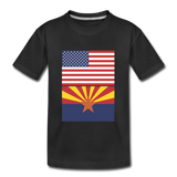 US & Arizona Flags - Kids' Premium T-Shirt - black