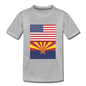 US & Arizona Flags - Kids' Premium T-Shirt - heather gray