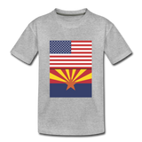 US & Arizona Flags - Kids' Premium T-Shirt - heather gray