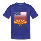 US & Arizona Flags - Kids' Premium T-Shirt - royal blue