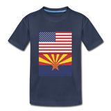US & Arizona Flags - Kids' Premium T-Shirt - navy