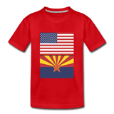 US & Arizona Flags - Kids' Premium T-Shirt - red