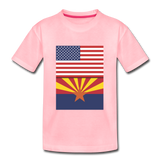 US & Arizona Flags - Kids' Premium T-Shirt - pink