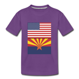 US & Arizona Flags - Kids' Premium T-Shirt - purple