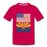US & Arizona Flags - Kids' Premium T-Shirt - dark pink
