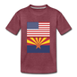 US & Arizona Flags - Kids' Premium T-Shirt - heather burgundy