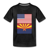 US & Arizona Flags - Kids' Premium T-Shirt - charcoal gray