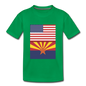 US & Arizona Flags - Kids' Premium T-Shirt - kelly green