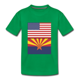 US & Arizona Flags - Kids' Premium T-Shirt - kelly green