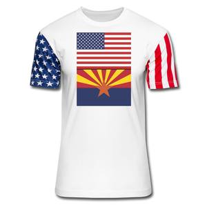 US & Arizona Flags - Stars & Stripes T-Shirt - white