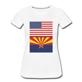 US & Arizona Flags - Women’s Premium T-Shirt - white