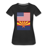 US & Arizona Flags - Women’s Premium T-Shirt - black