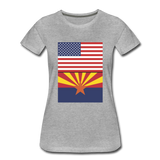 US & Arizona Flags - Women’s Premium T-Shirt - heather gray
