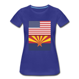 US & Arizona Flags - Women’s Premium T-Shirt - royal blue