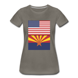US & Arizona Flags - Women’s Premium T-Shirt - asphalt gray
