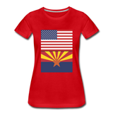 US & Arizona Flags - Women’s Premium T-Shirt - red