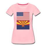 US & Arizona Flags - Women’s Premium T-Shirt - pink